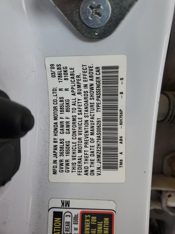 2010 Honda Insight Ex VIN: JHMZE2H79AS006261 Lot: 52414335
