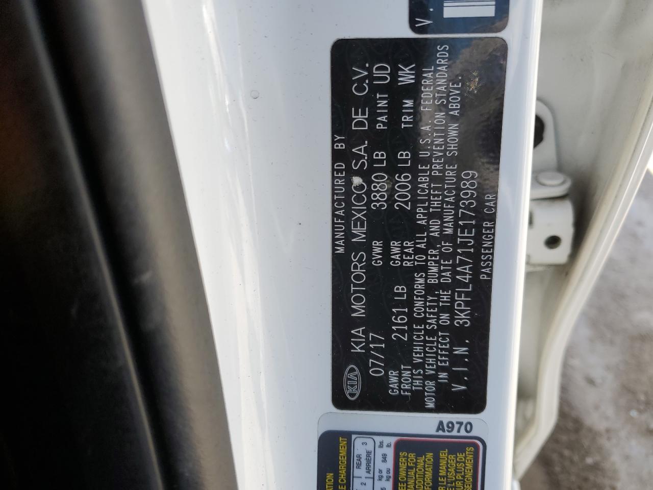 2018 Kia Forte Lx VIN: 3KPFL4A71JE173989 Lot: 52850735