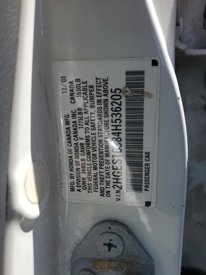 2004 Honda Civic Dx Vp VIN: 2HGES16384H536205 Lot: 54513965