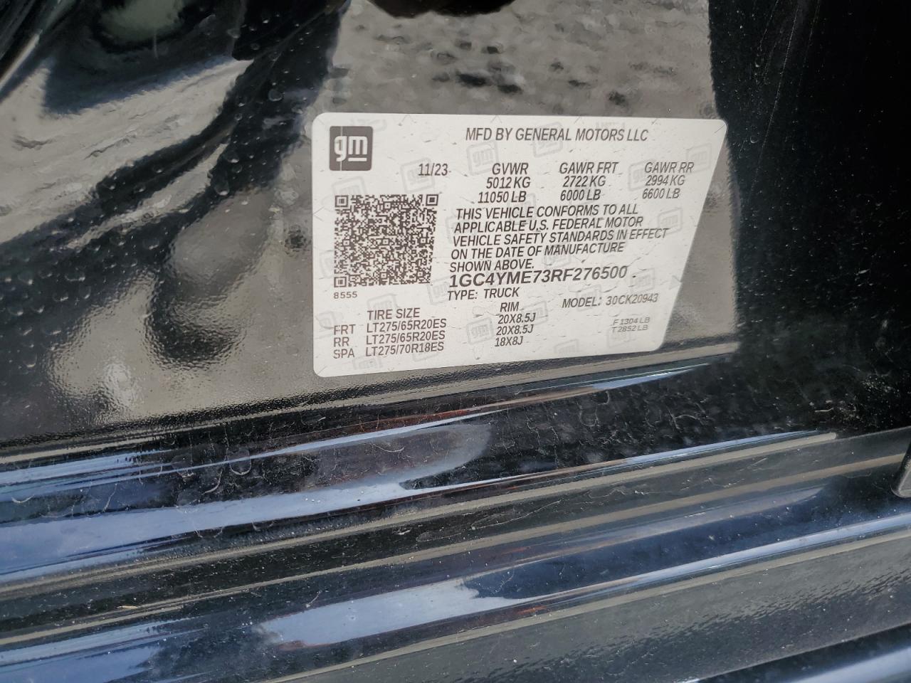 2024 Chevrolet Silverado K2500 Custom VIN: 1GC4YME73RF276500 Lot: 53839995