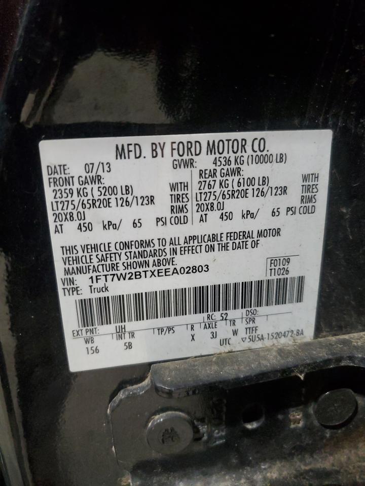2014 Ford F250 Super Duty VIN: 1FT7W2BTXEEA02803 Lot: 53973775