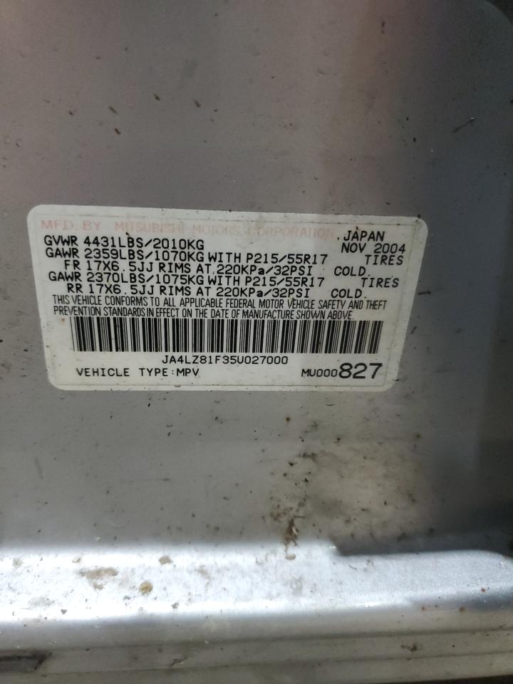 2005 Mitsubishi Outlander Limited VIN: JA4LZ81F35U027000 Lot: 51675305