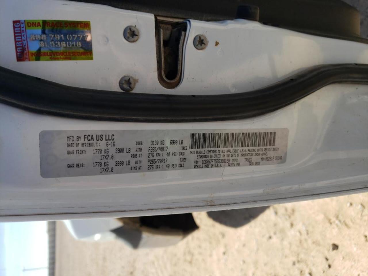 2016 Ram 1500 St VIN: 1C6RR7FT5GS398190 Lot: 45288605