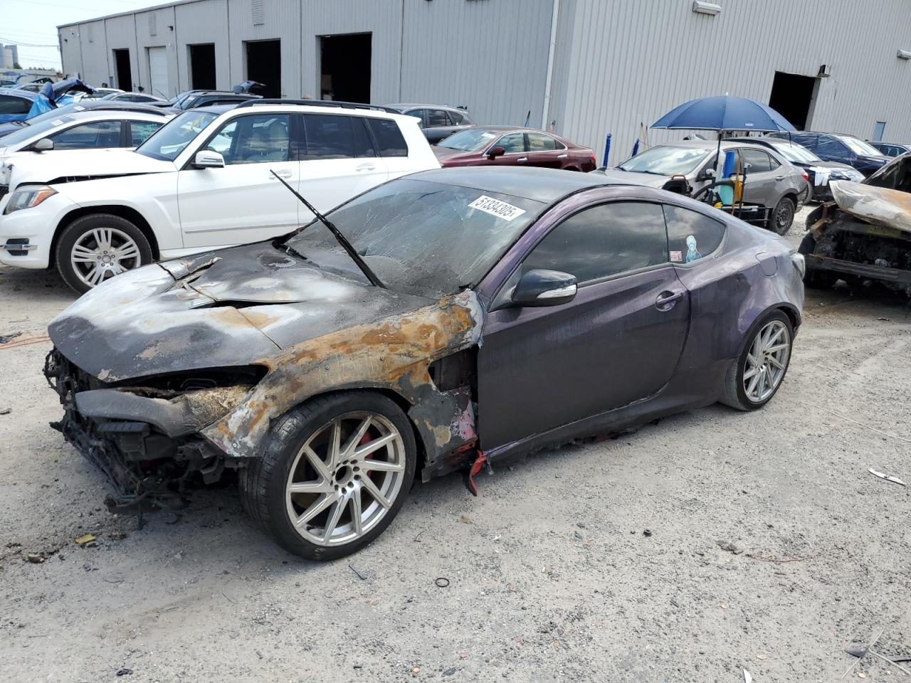2015 Hyundai Genesis Coupe 3.8L de vânzare în Jacksonville, FL - Burn