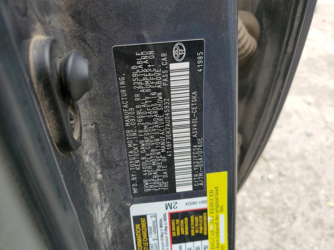 2010 Toyota Camry Base VIN: 4T1BF3EK7AU045932 Lot: 53380645