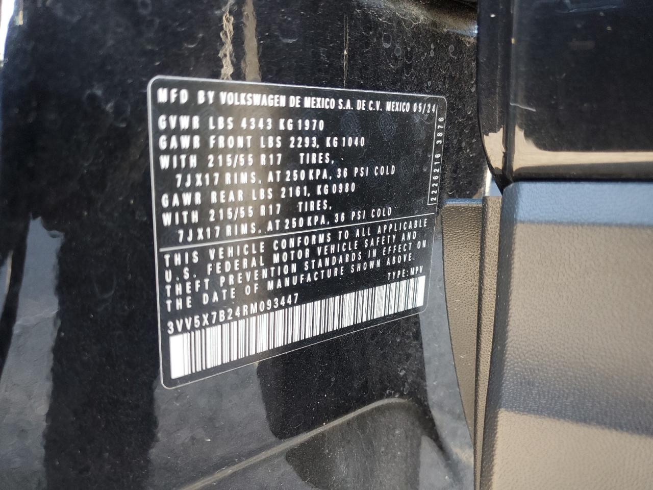 2024 Volkswagen Taos S VIN: 3VV5X7B24RM093447 Lot: 52676085