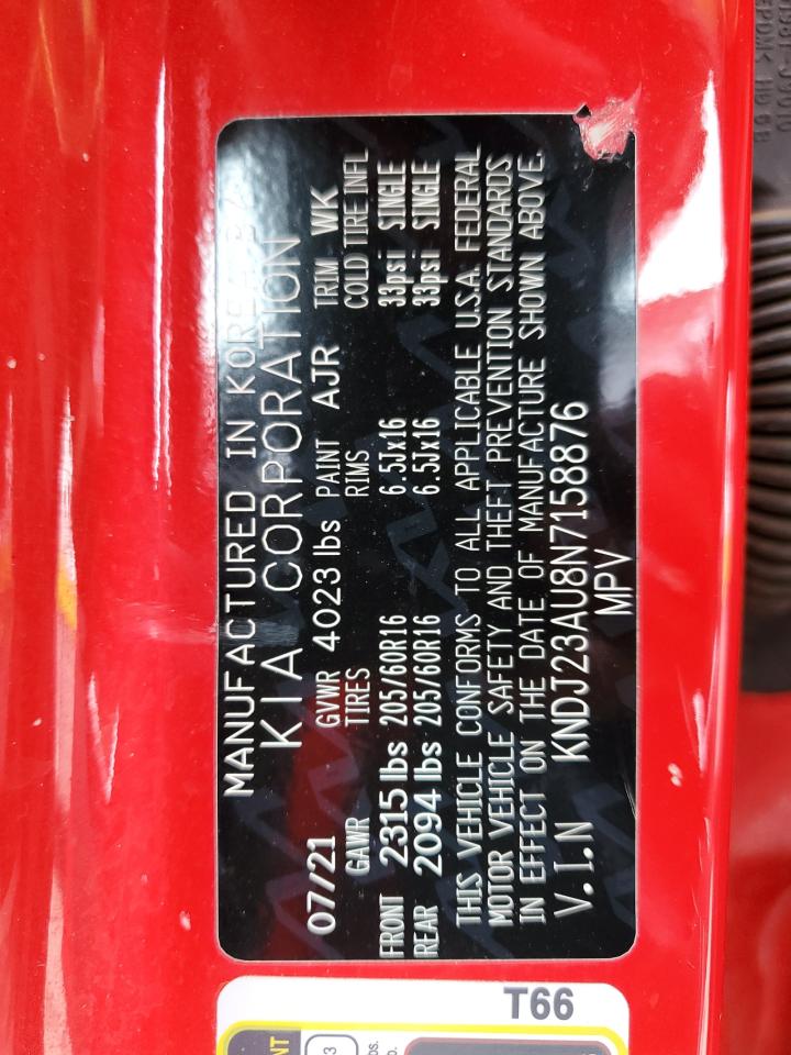 2022 Kia Soul Lx VIN: KNDJ23AU8N7158876 Lot: 53147065