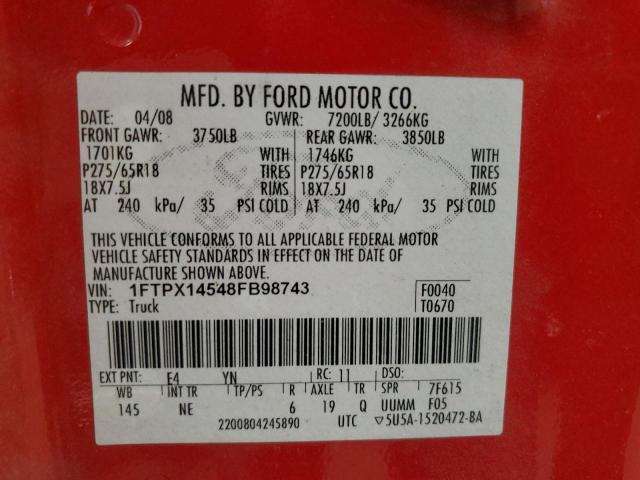 2008 FORD F150 
