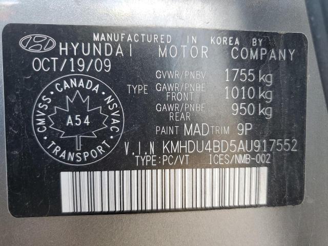 2010 HYUNDAI ELANTRA BLUE