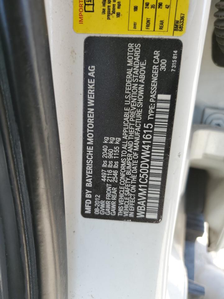 2013 BMW X1 Sdrive28I VIN: WBAVM1C50DVW41615 Lot: 51329525