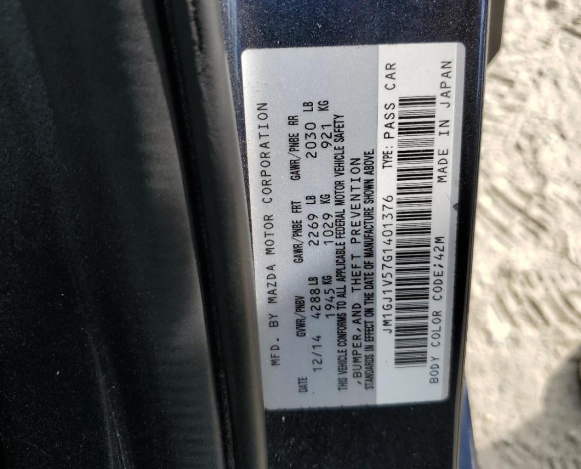 2016 Mazda 6 Touring VIN: JM1GJ1V57G1401376 Lot: 54220715