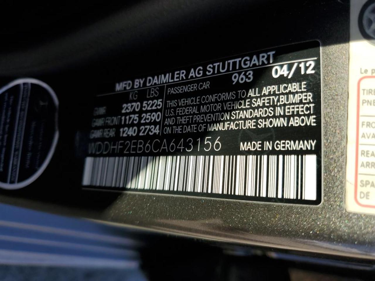 WDDHF2EB6CA643156 2012 Mercedes-Benz E 350 Bluetec