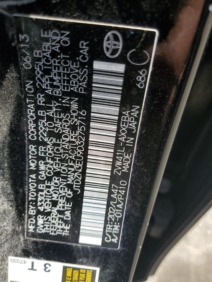 2013 Toyota Prius V VIN: JTDZN3EU9D3275716 Lot: 53756965