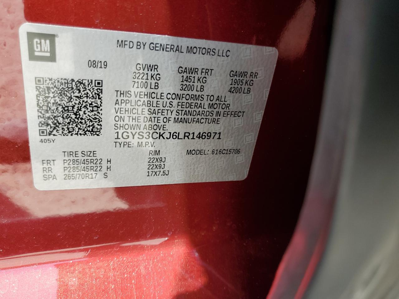 2020 Cadillac Escalade Premium Luxury VIN: 1GYS3CKJ6LR146971 Lot: 51981535