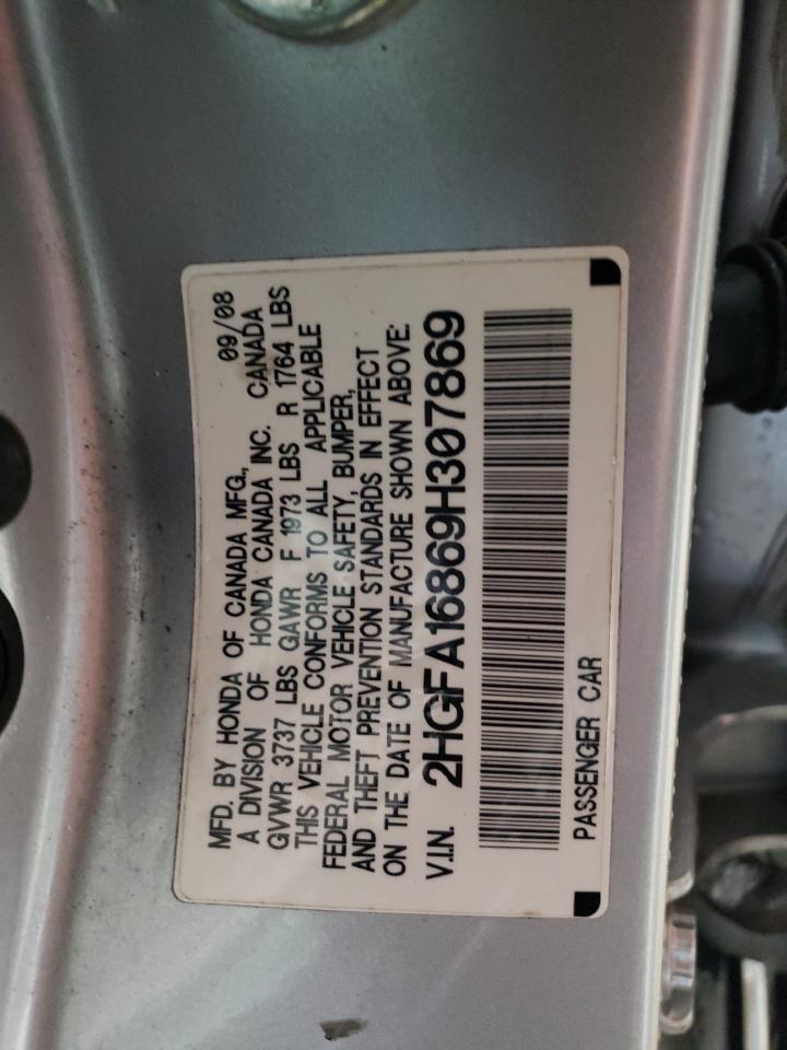 2009 Honda Civic Ex VIN: 2HGFA16869H307869 Lot: 53944245