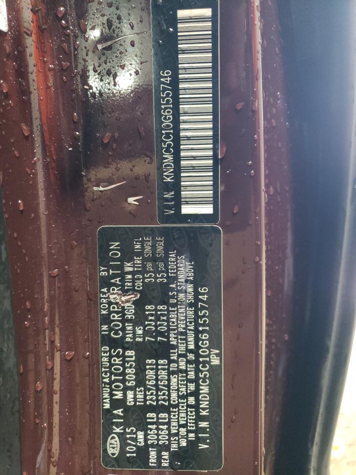 2016 Kia Sedona Ex VIN: KNDMC5C10G6155746 Lot: 51518415