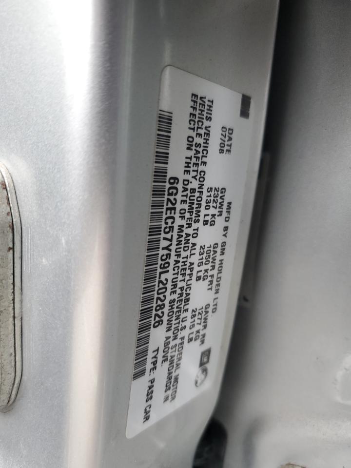 2009 Pontiac G8 Gt VIN: 6G2EC57Y59L202826 Lot: 52907505