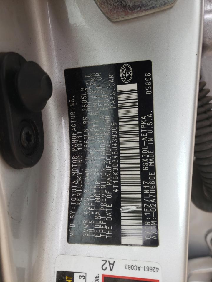2011 Toyota Avalon Base VIN: 4T1BK3DB4BU439306 Lot: 53497955
