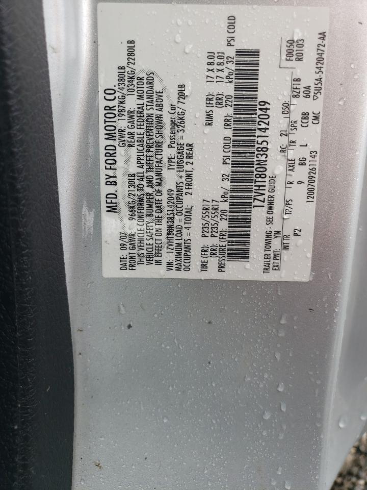 2008 Ford Mustang VIN: 1ZVHT80N385142049 Lot: 54693915