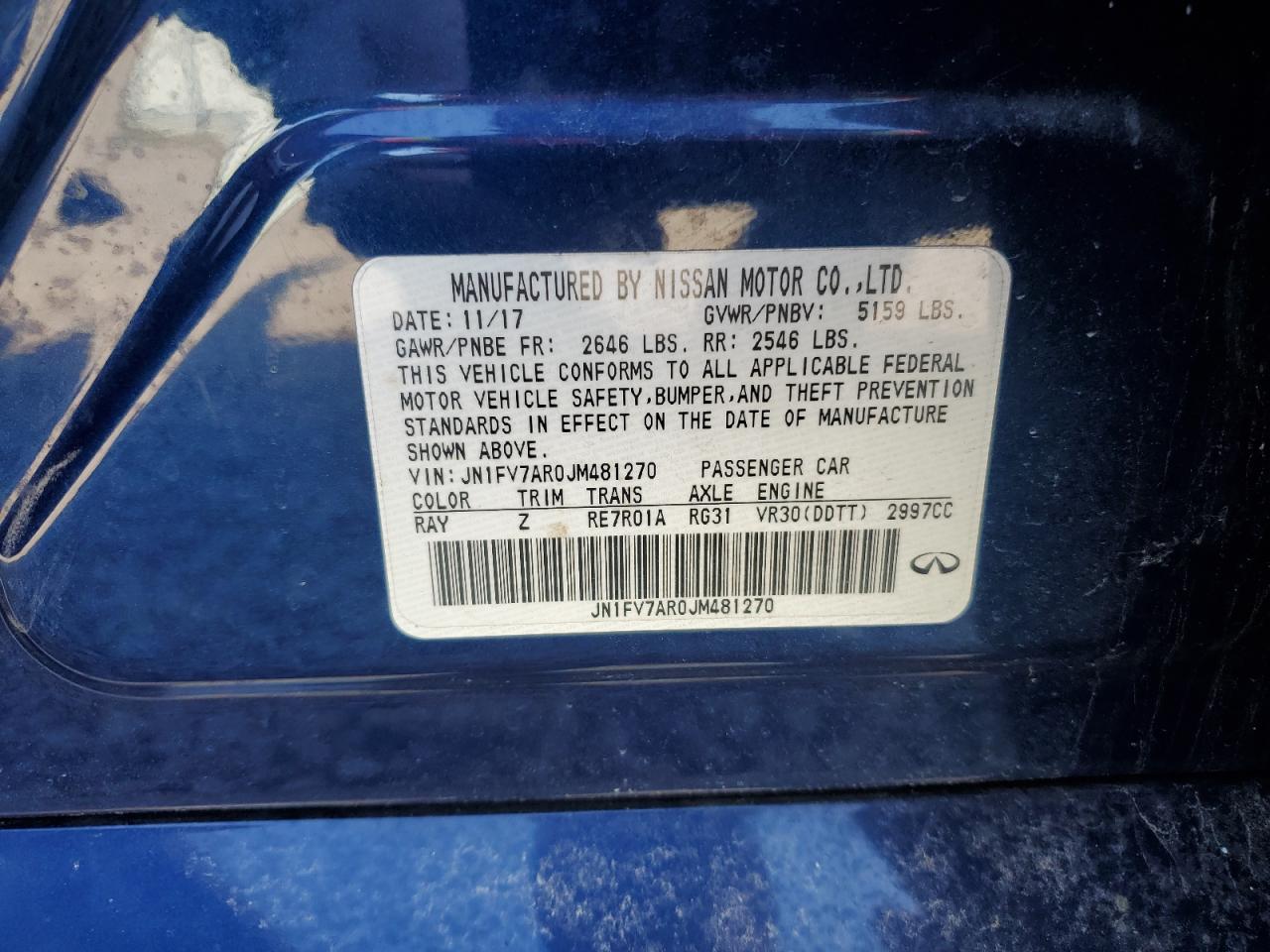 2018 Infiniti Q50 Red Sport 400 VIN: JN1FV7AR0JM481270 Lot: 53777515