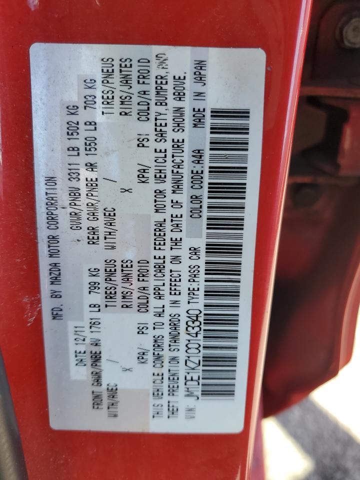 2012 Mazda Mazda2 VIN: JM1DE1KZ1C0143340 Lot: 51849405