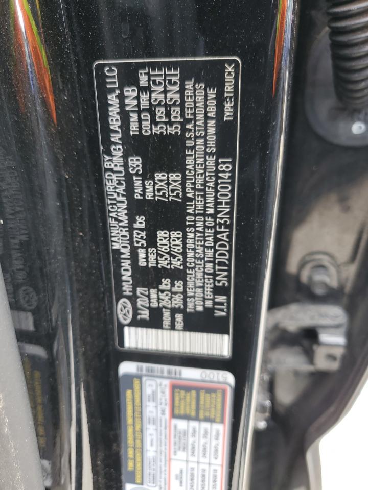 2022 Hyundai Santa Cruz Sel Premium VIN: 5NTJDDAF3NH001481 Lot: 52103505