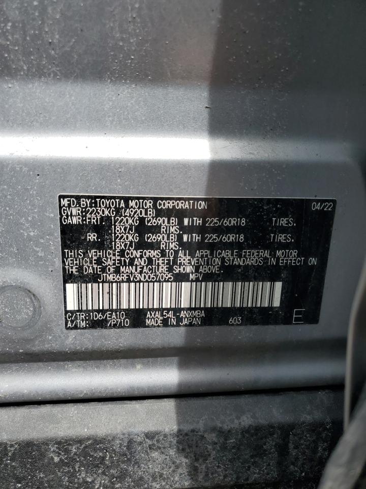 2022 Toyota Rav4 Xle Premium VIN: JTMB6RFV3ND057095 Lot: 54908045