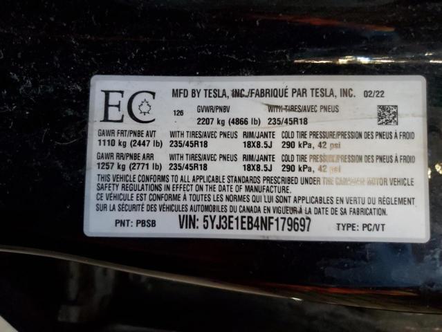 2022 TESLA MODEL 3 
