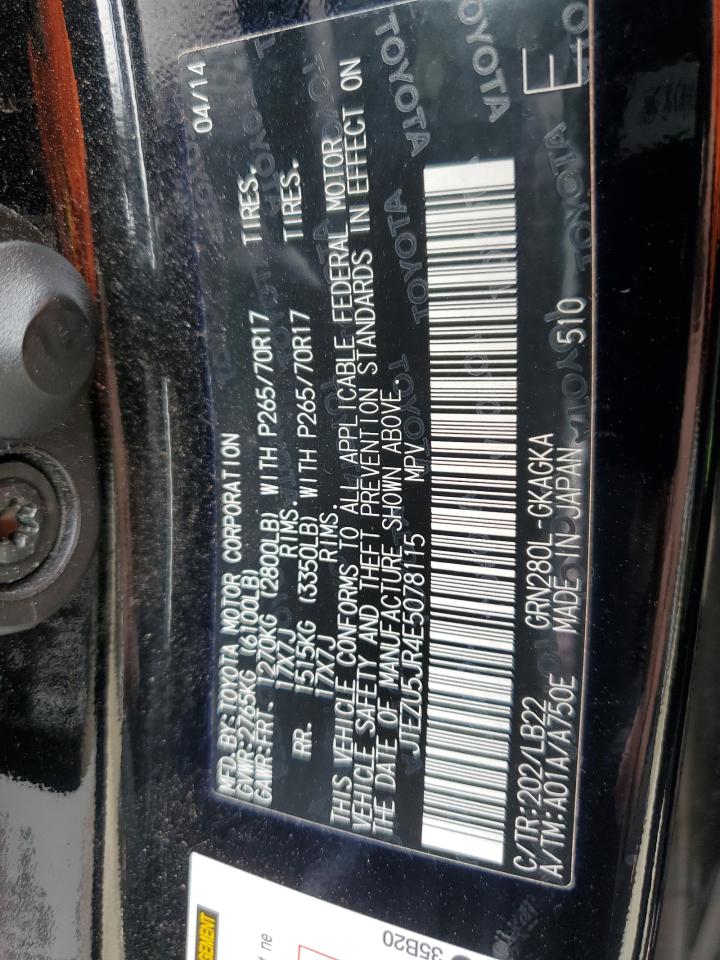 2014 Toyota 4Runner Sr5 VIN: JTEZU5JR4E5078115 Lot: 51715295