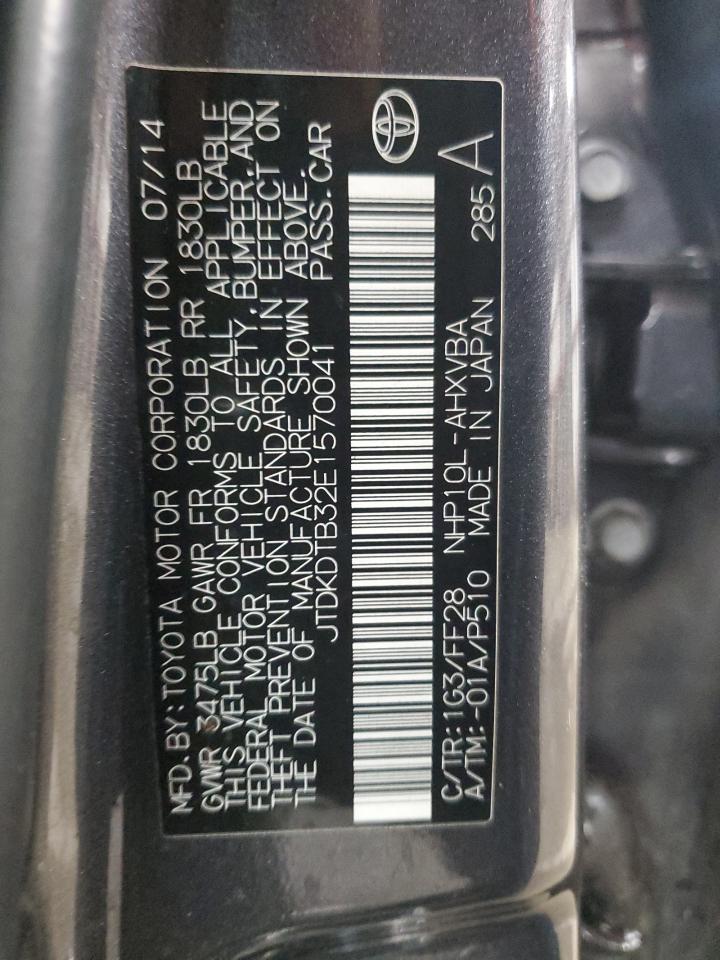 2014 Toyota Prius C VIN: JTDKDTB32E1570041 Lot: 52148345