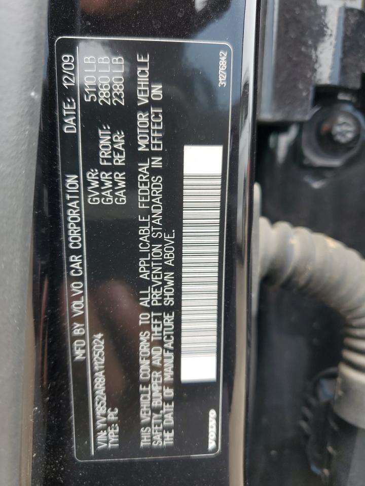 2010 Volvo S80 V8 VIN: YV1852AR8A1125024 Lot: 51038635