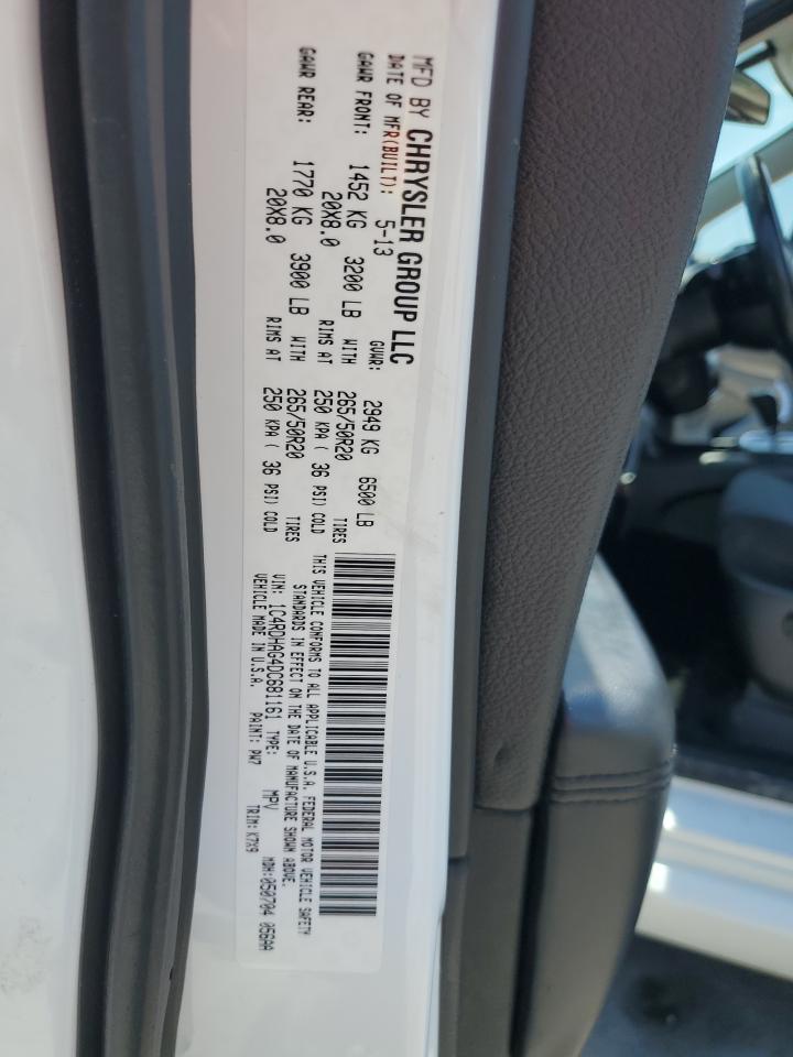 2013 Dodge Durango Sxt VIN: 1C4RDHAG4DC681161 Lot: 52186515