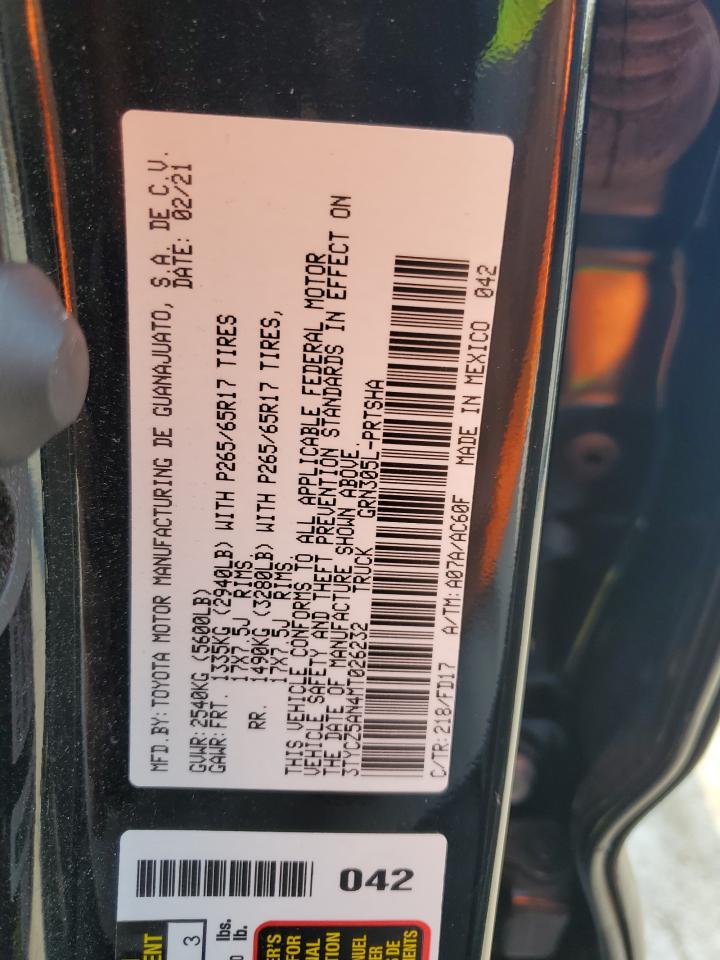 2021 Toyota Tacoma Double Cab VIN: 3TYCZ5AN4MT026232 Lot: 54165965