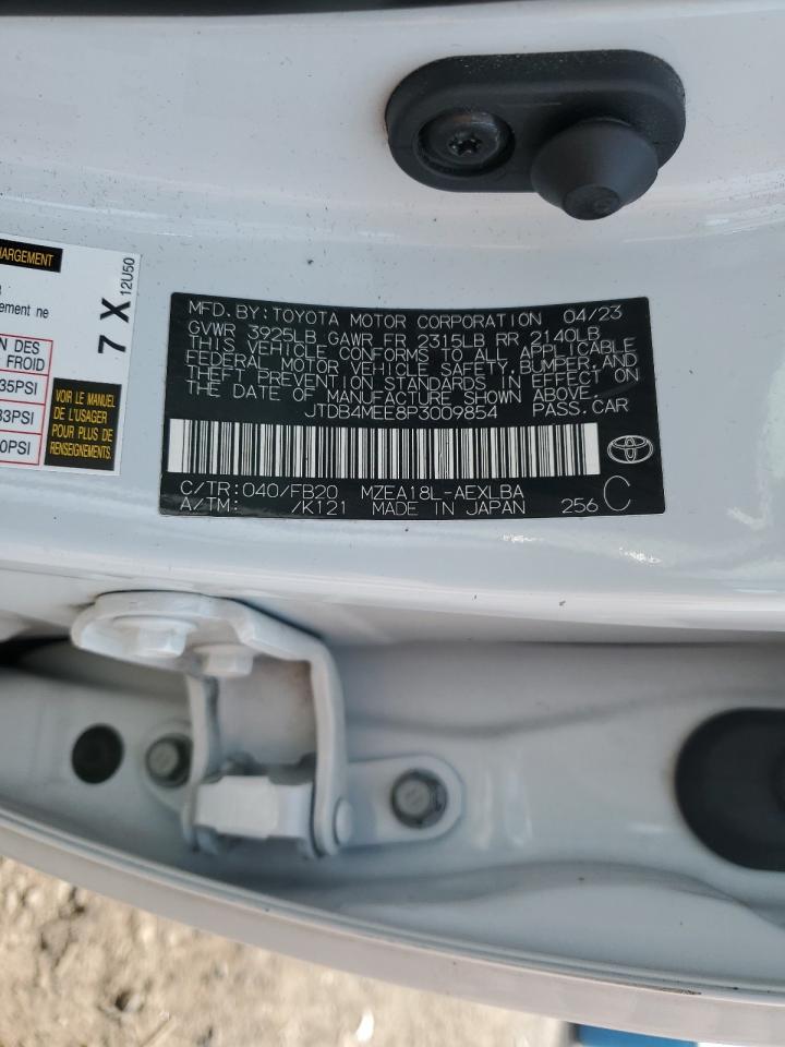jtdb4mee8p3009854 JTDB4MEE8P3009854 2023 Toyota Corolla Le