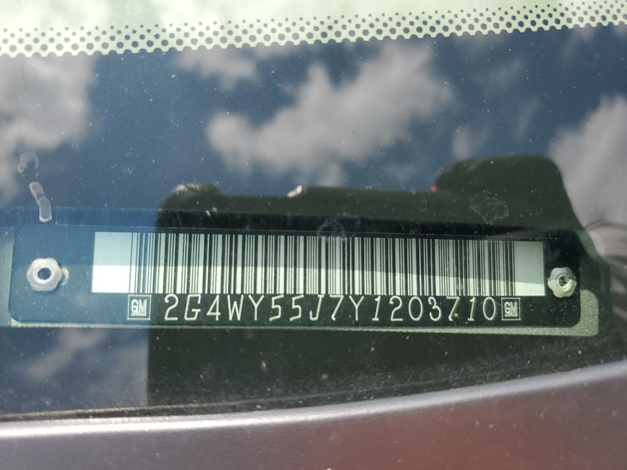 2000 Buick Century Limited VIN: 2G4WY55J7Y1203710 Lot: 54244005