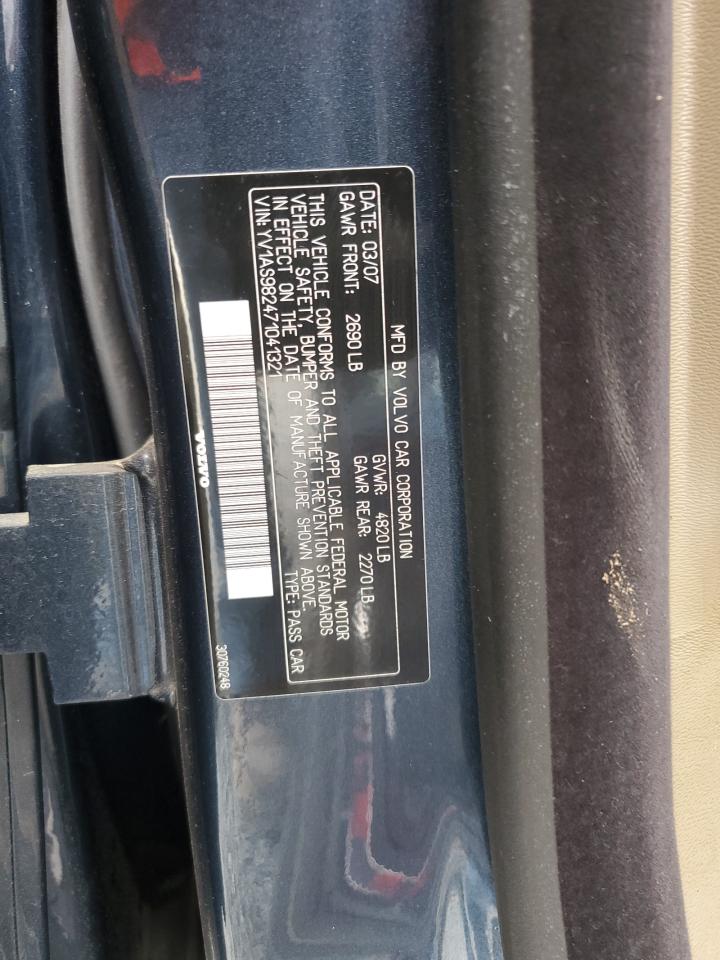 2007 Volvo S80 3.2 VIN: YV1AS982471041321 Lot: 51157115