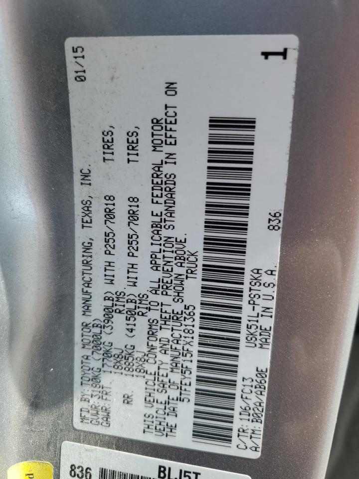 2015 Toyota Tundra Crewmax Sr5 VIN: 5TFEY5F15FX181365 Lot: 53431345