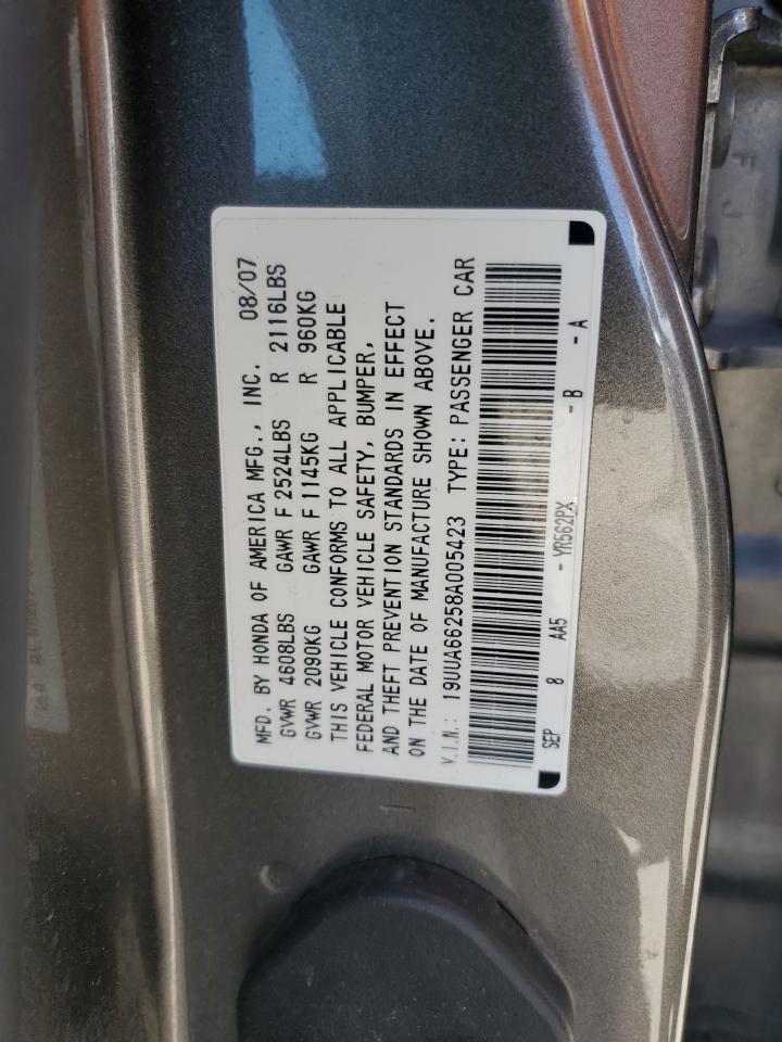 2008 Acura Tl VIN: 19UUA66258A005423 Lot: 53545075