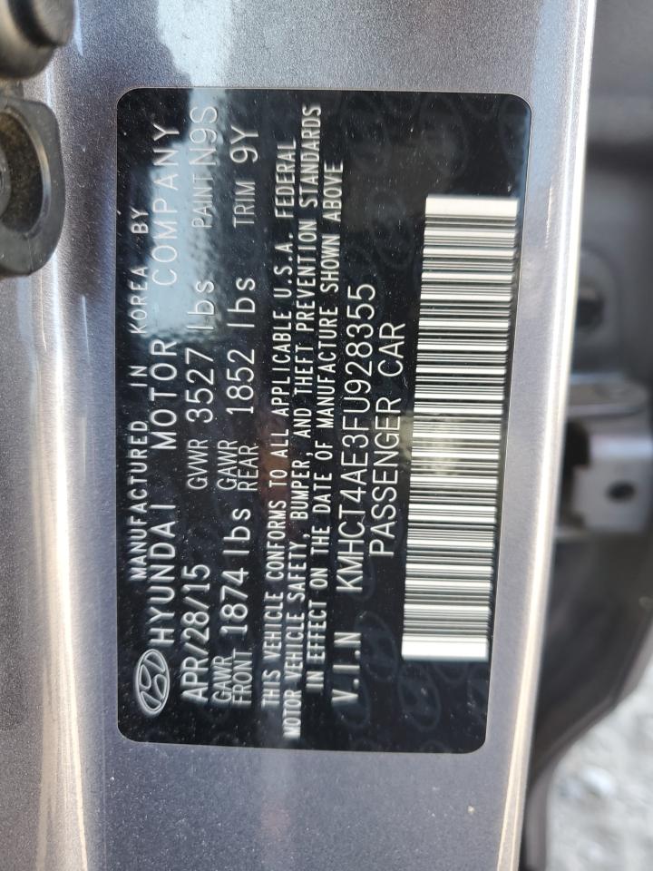 2015 Hyundai Accent Gls VIN: KMHCT4AE3FU928355 Lot: 53346775