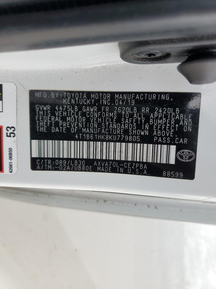 2019 Toyota Camry Xse VIN: 4T1B61HK8KU779805 Lot: 53477015