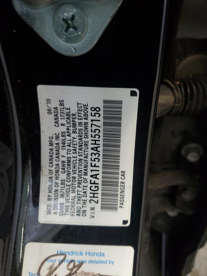 2010 Honda Civic Lx VIN: 2HGFA1F53AH557158 Lot: 53156285