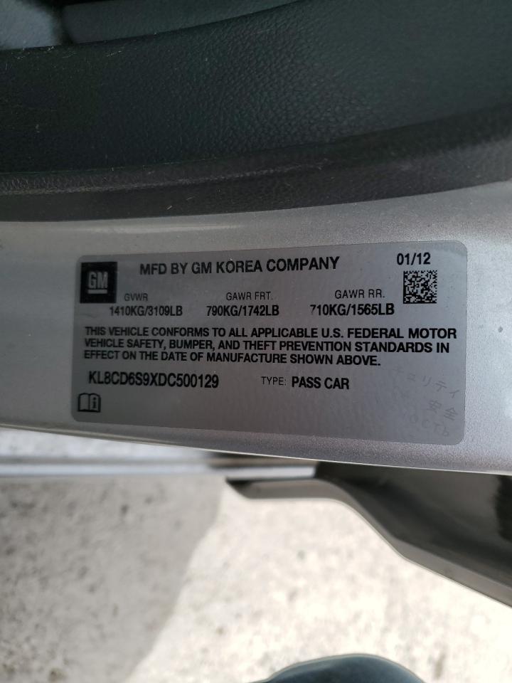 2013 Chevrolet Spark 1Lt VIN: KL8CD6S9XDC500129 Lot: 51953545