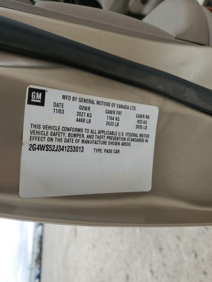 2004 Buick Century Custom VIN: 2G4WS52J341233013 Lot: 52799125