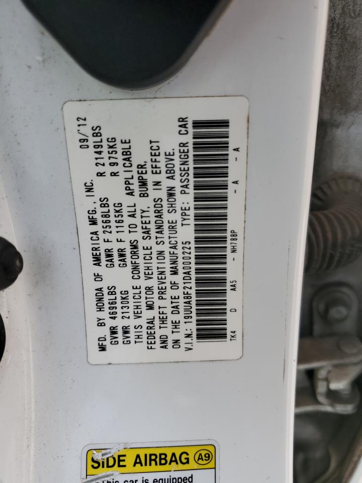 2013 Acura Tl VIN: 19UUA8F21DA000225 Lot: 53651785