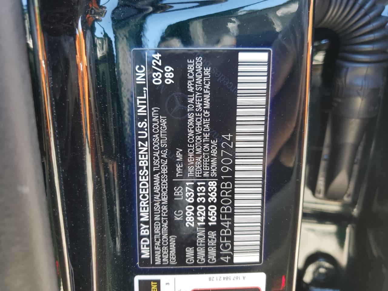 2024 Mercedes-Benz Gle 350 4Matic VIN: 4JGFB4FB0RB190724 Lot: 54409055