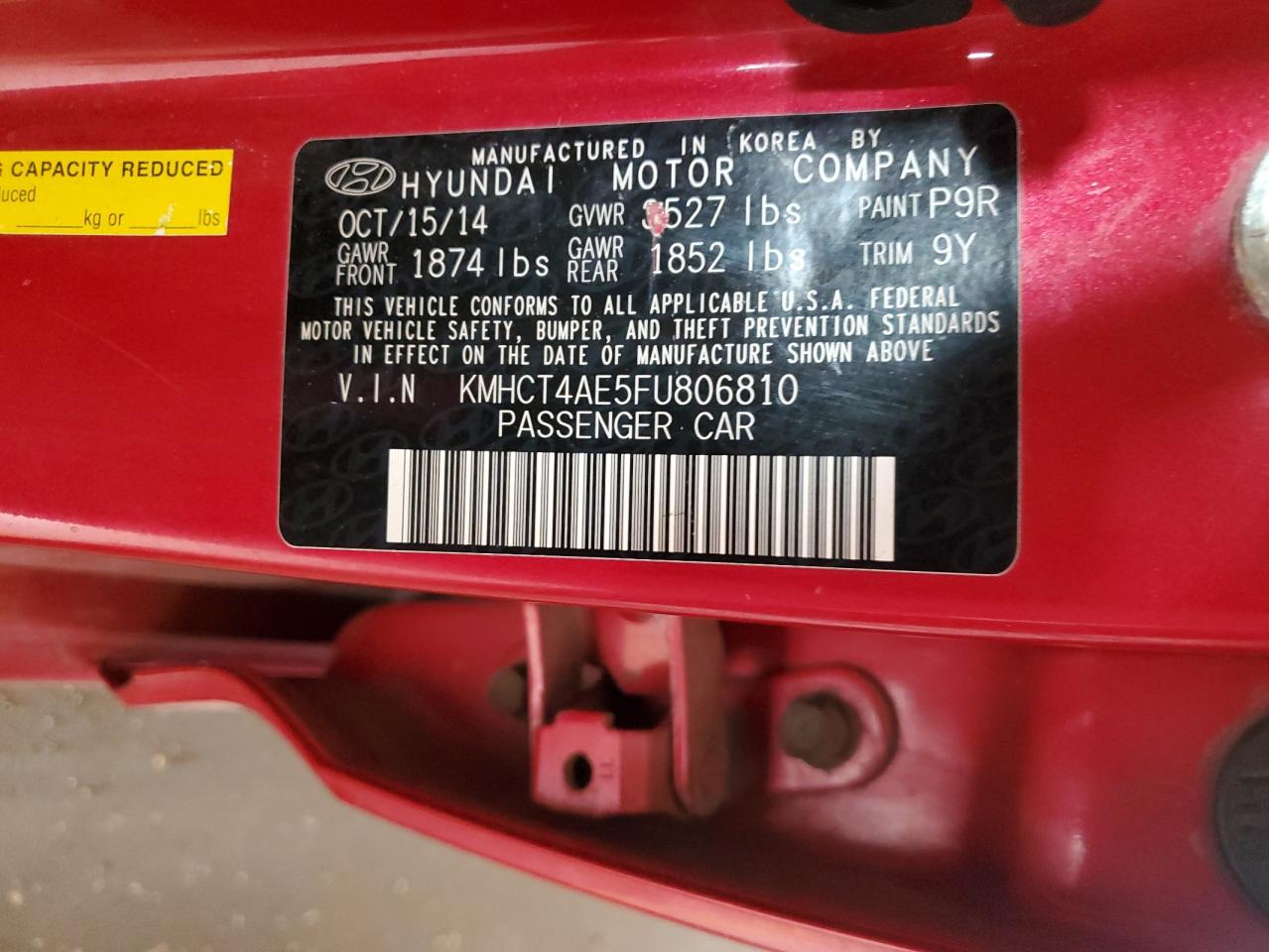2015 Hyundai Accent Gls VIN: KMHCT4AE5FU806810 Lot: 55157495