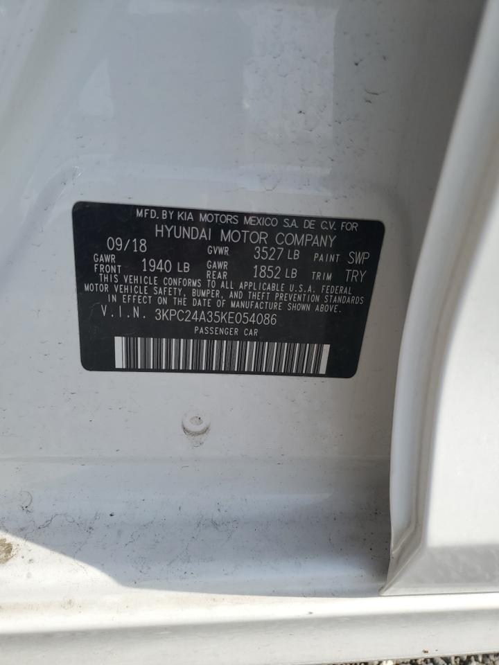 2019 Hyundai Accent Se VIN: 3KPC24A35KE054086 Lot: 52924425