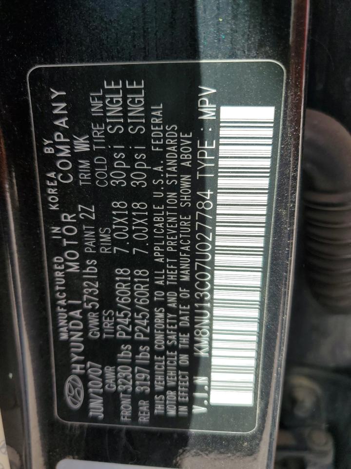 2007 Hyundai Veracruz Gls VIN: KM8NU13C07U027784 Lot: 51019305