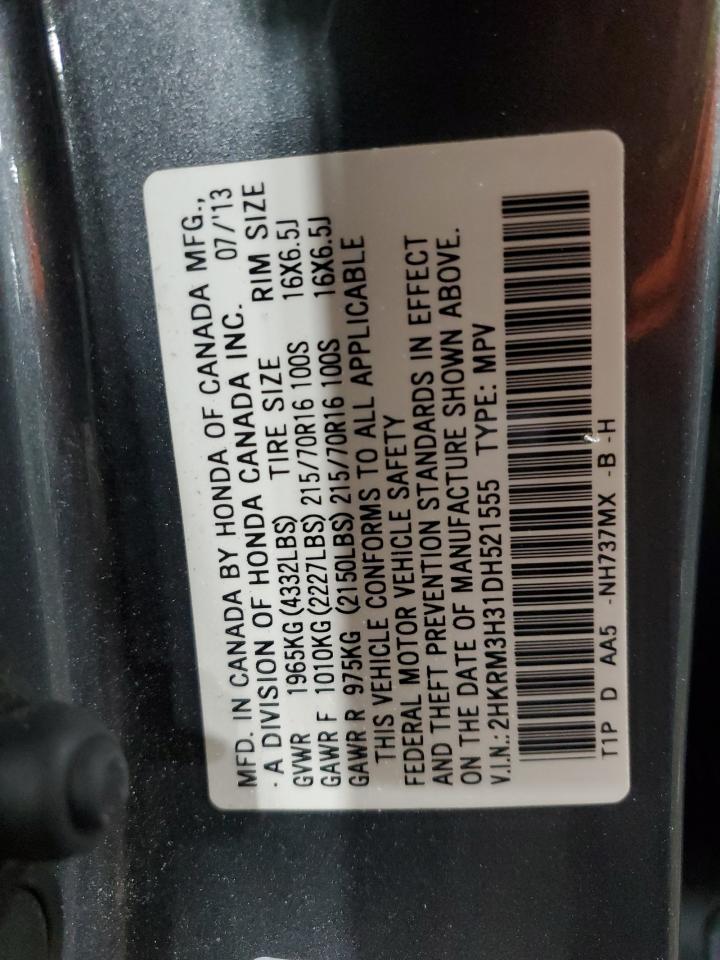 2013 Honda Cr-V Lx VIN: 2HKRM3H31DH521555 Lot: 54508975