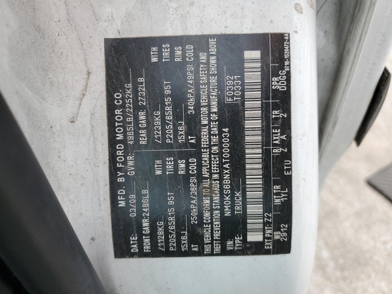 2010 Ford Transit Connect Xlt VIN: NM0KS6BNXAT000034 Lot: 54598985